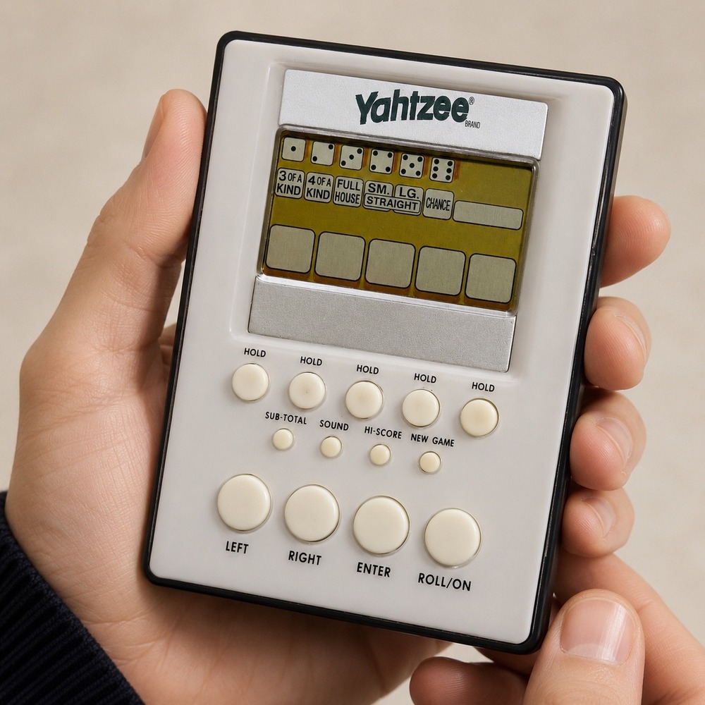 Hasbro Yahtzee Electronic Handheld Game 2007 LCD Portable Digital Dice Game